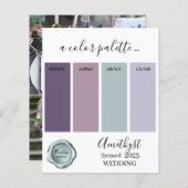 Papier Amethyst couleurs Mariage Palette Card 2023 (Devant / Derrière)