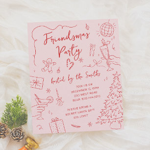 Papier Amis Doodle Whimsical Budget de Noël
