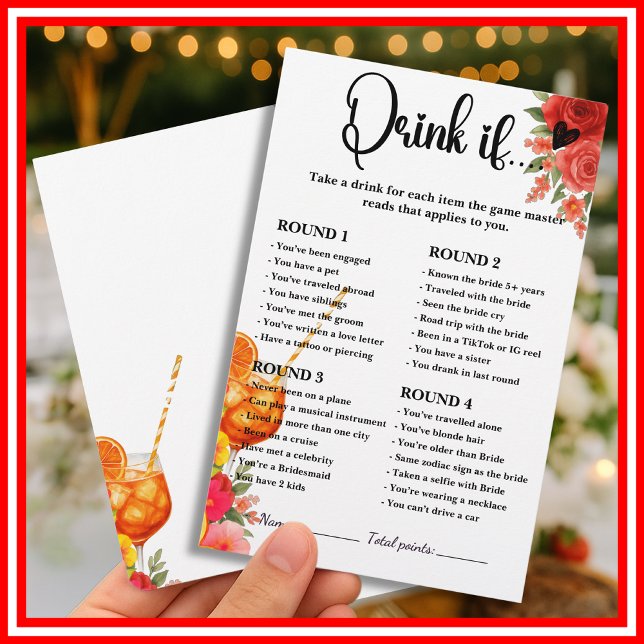Papier Amour à First Spritz Boire Si Fête des mariées Jeu (Créateur téléchargé)
