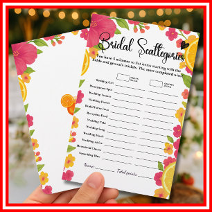 Papier Amour au premier Spritz Bridal Scattegories Jeu