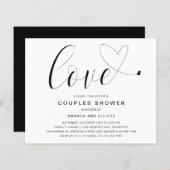 Papier Amour Coeur Budget Couples Douche Invitation (Devant / Derrière)