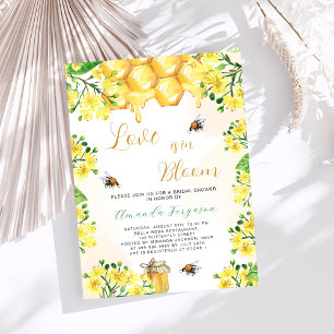 Papier Amour en fleurs abeilles jaunes Invitation de la d