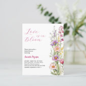 Papier Amour en fleurs rose fleurie invitation à la douch (Debout devant)