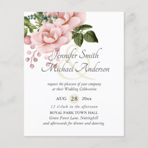 Papier Ampersand de Mariage floral rose
