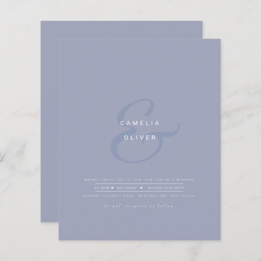 Papier Ampersand Mariage moderne Inviter QR Code RSVP (Devant / Derrière)