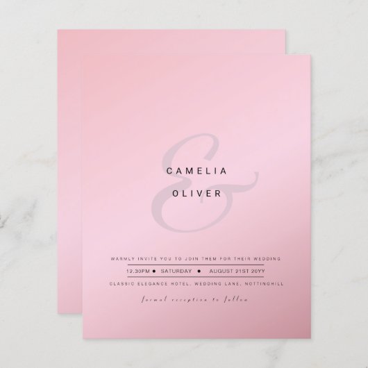 Papier Ampersand Mariage moderne Inviter QR Code RSVP (Devant / Derrière)