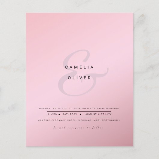 Papier Ampersand Mariage moderne Inviter QR Code RSVP (Devant)