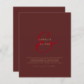 Papier Ampersand Mariage moderne Inviter QR Code RSVP (Devant / Derrière)