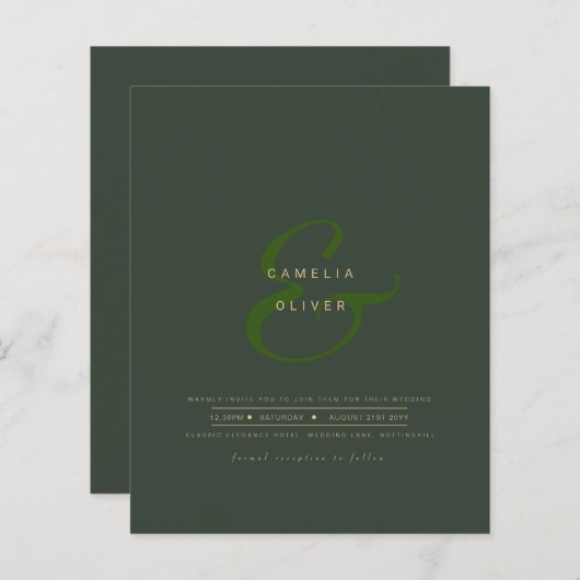 Papier Ampersand Mariage moderne Inviter QR Code RSVP (Devant / Derrière)