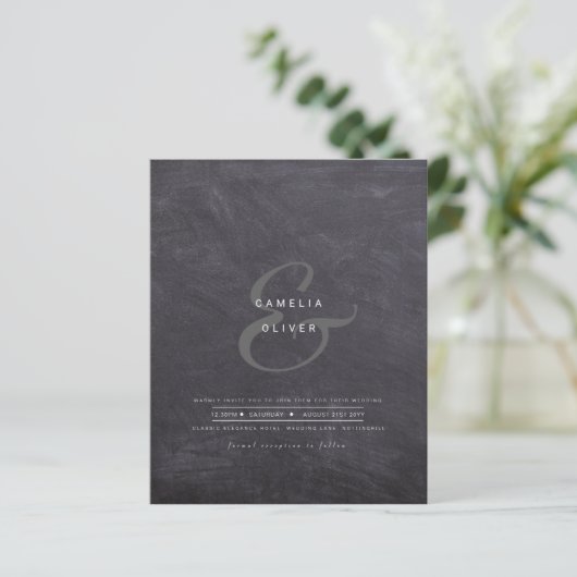 Papier Ampersand Mariage moderne Inviter QR Code RSVP (Debout devant)