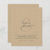 Papier Ampersand Mariage moderne Inviter QR Code RSVP (Devant / Derrière)