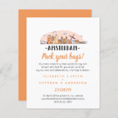 Papier AMSTERDAM Mariage dessiné Skyline Invitation moder (Devant / Derrière)