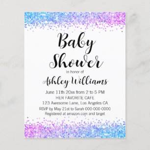 Papier Amusants Sexe Révéler Budget Bébé Douche Invitatio