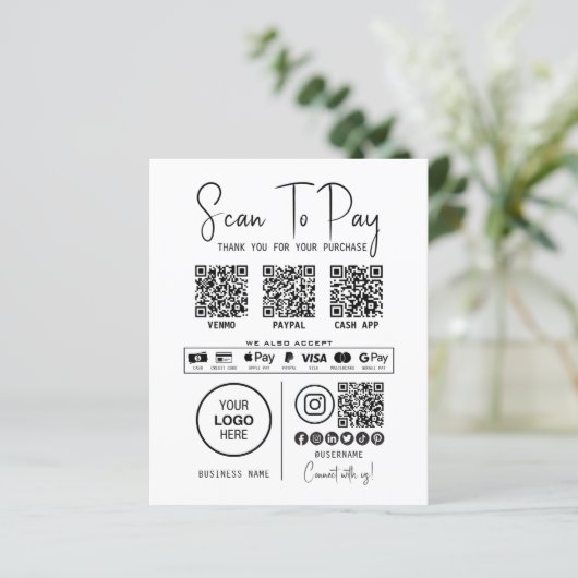 Papier Analyser Pour Payer Entreprise Qr Code Paiement Mo (Debout devant)