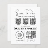 Papier Analyser Pour Payer Entreprise Qr Code Paiement Mo (Devant / Derrière)