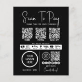 Papier Analyser Pour Payer Entreprise Qr Code Paiement Mo (Dos)