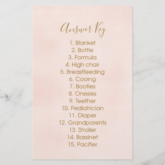 Papier Ananas Floral Baby shower Mot Scramble Jeu (Dos)