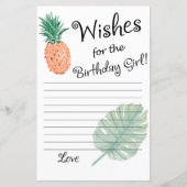 Papier ananas Voeux pour la fille d'anniversaire (Devant)