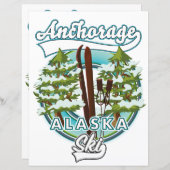 Papier Anchorage Alaska Ski logo (Devant / Derrière)