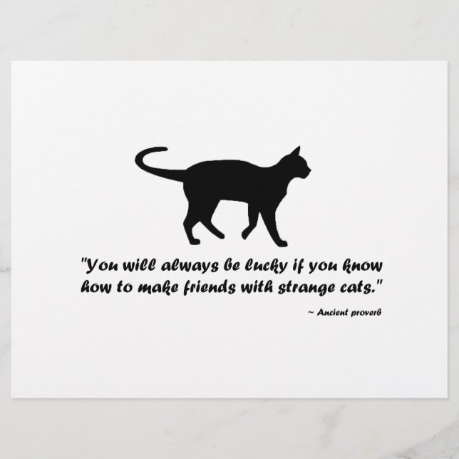 Papier Ancien proverbe de chat (Devant)