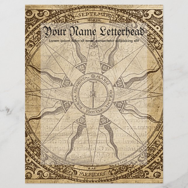 Papier Ancien Rose Compass (Devant)