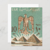 Papier Ancien timbre postal africain avec pyramides (Devant / Derrière)