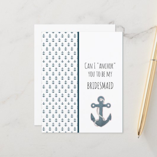 Papier Ancre Bleue Serez-Vous Ma Femme D'Accueil (Devant/Arrière en situation)