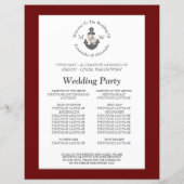 Papier Ancre florale Mariage nautique Maroon Red Programm (Dos)