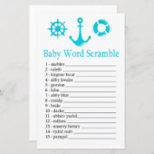 Papier Ancre nautique Bébé jeu de brouillage de mots (Devant / Derrière)