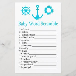Papier Ancre nautique Bébé jeu de brouillage de mots
