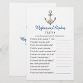 Papier Ancre nautique Couple's Shower Trivia jeux (Devant / Derrière)