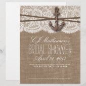 Papier Ancre nautique Fête des mariées de plage Recette D (Devant / Derrière)