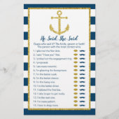 Papier Ancre Nautique Il A Dit Qu'Elle A Dit Jeu De Maria (Devant)