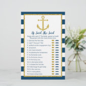 Papier Ancre Nautique Il A Dit Qu'Elle A Dit Jeu De Maria (Debout devant)