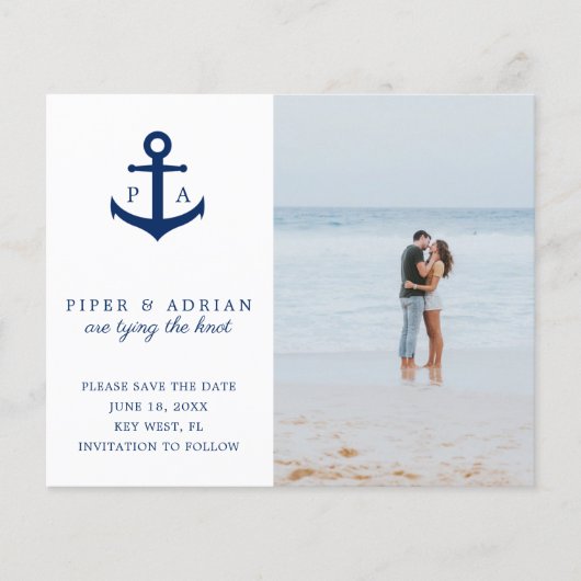 Papier Ancre Photo Budget nautique Mariage Enregistrer la (Devant)
