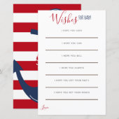 Papier Ancre Rouge Bleu Bleu Nautique Voeux pour bébé (Devant / Derrière)