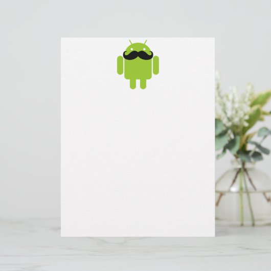 Papier Android Robot Black Mustache Graphisme (Debout devant)