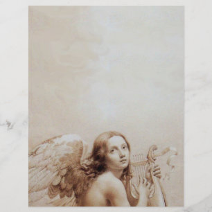 PAPIER ANGE JOUER LYRA SUR LES NUAGES