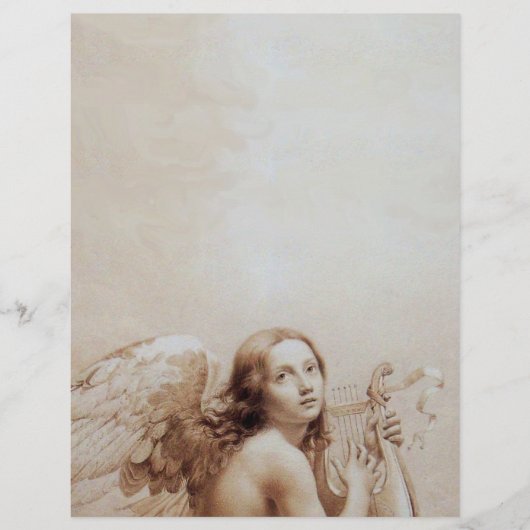 PAPIER ANGE JOUER LYRA SUR LES NUAGES (Devant)