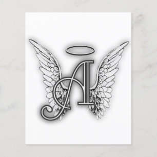 Papier Angel Alphabet A Initiale Dernière Ailes Halo