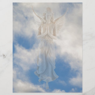 Papier Angel dans le ciel bleu ciel nuageux par amour gué