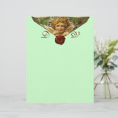 Papier ANGEL HEART SEAL SEL Monogramme vert (Debout devant)