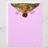 Papier ANGEL HEART WAX SEAL Monogramme rose (Devant / Derrière)