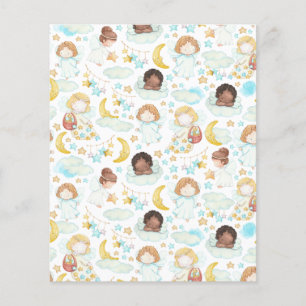 Papier Anges adorables et étoiles Aquarelle Art