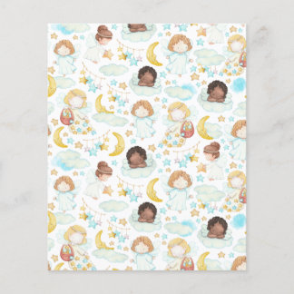 Papier Anges adorables et étoiles Aquarelle Art