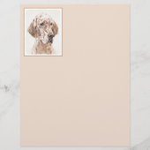 Papier Anglais Setter Orange Belton Peinture Chien Art (Devant)