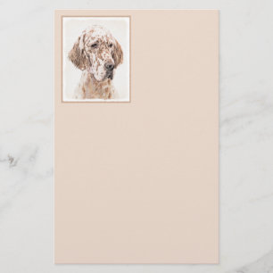 Papier Anglais Setter Orange Belton Peinture Chien Art
