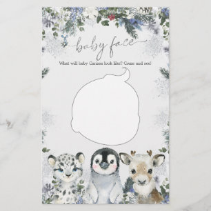 Papier Animal Arctique Hiver Onederland Baby Face Jeu