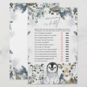 Papier Animal arctique Hiver Onederland maman ou papa (Devant / Derrière)