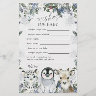 Papier Animal arctique Hiver Onederland Voeux pour bébé
